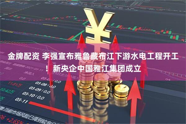金牌配资 李强宣布雅鲁藏布江下游水电工程开工！新央企中国雅江集团成立